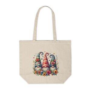 Spring Garden Gnome Custom Canvas Tote Bag